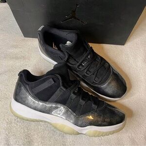New! Air Jordan Retro 11 Low Barons Black Metallic Silver (2017) Men's Size 10.5